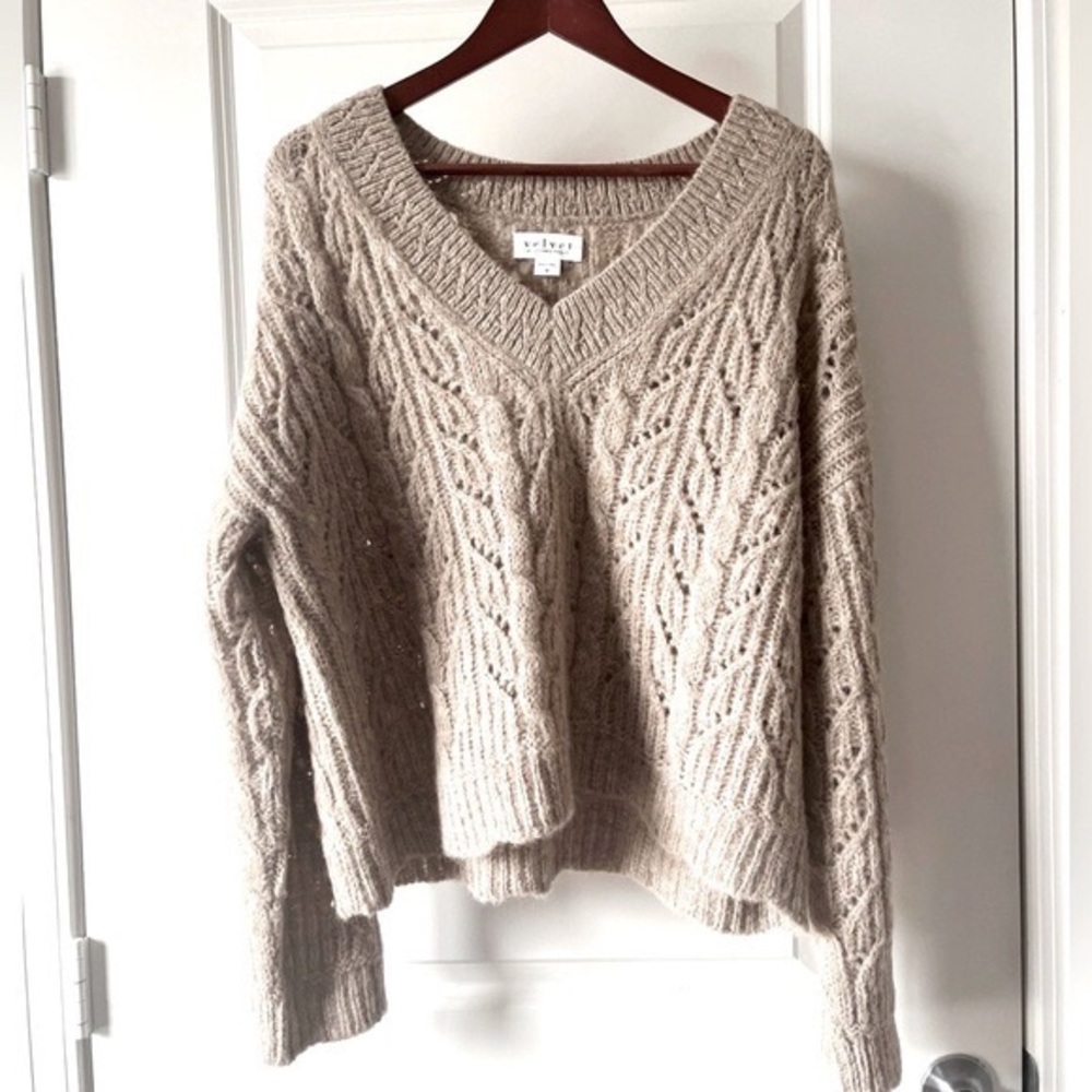 Velvet by Graham and Spencer Alpaca Blend V-Neck Sweater